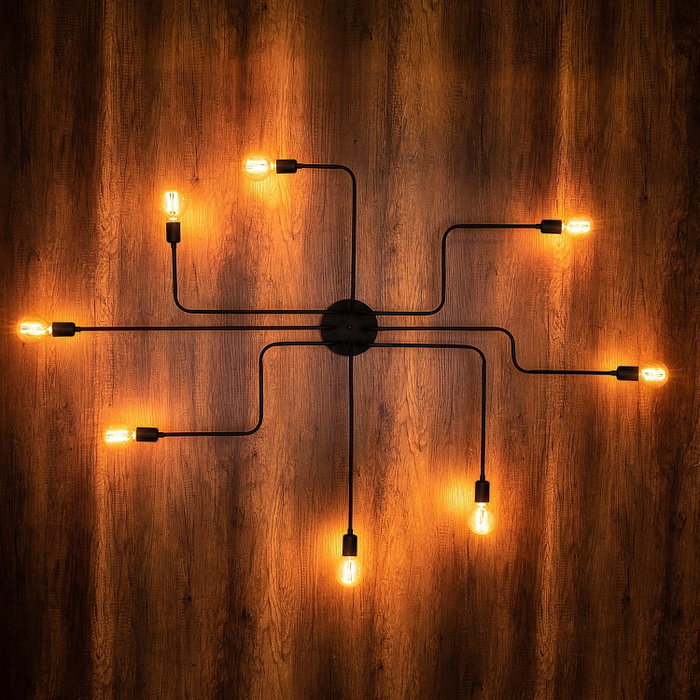 Opviq Truva - N-697 Lámpara de araña industrial negra